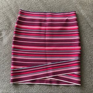 NWT BCBG MAXAZRIA mini bandage striped wrap skirt